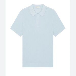 ONIA Cotton Textured Knit Polo in Spring Blue XL